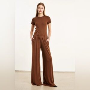 New SPRWMN Walnut WIDE LEG PANTS size Medium